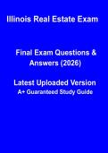 Illinois Real Estate Exam 2026 &ndash; Complete Study Guide&comma; Laws&comma; Practice Questions & Exam Prep PDF