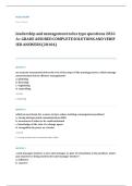 NCLEX RN leadership management EXAM A&plus; GRADE ASSURED COMPLETE SOLUTIONS AND VERIFIED ANSWERS