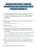ADVENTIS FMC LEVEL 1 PRACTICE&NewLine;EXAMINATION 2026 QUESTIONS WITH&NewLine;ANSWERS GRADED A&plus;