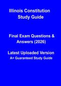 Illinois Constitution Study Guide &ndash; Complete Summary&comma; Key Concepts & Exam Prep Notes PDF