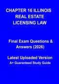 Chapter 16 &ndash; Illinois Real Estate Licensing Law&colon; Complete Study Guide & Exam Revision Notes PDF