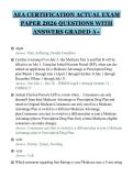 AEA CERTIFICATION ACTUAL EXAM&NewLine;PAPER 2026 QUESTIONS WITH&NewLine;ANSWERS GRADED A&plus;