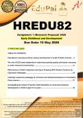 HREDU82 Assignment 1 Early Childhood and Development &lpar;COMPLETE ANSWERS&rpar; 2026 - DUE May 2026