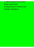 Steel Design Final Exam Study Guide with Comprehensive Review and Practice Questions With Solution 2025&sol; 2026 Engineering Exam Guide