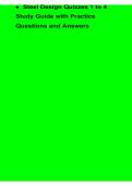  Steel Design Quizzes 1 to 4 Study Guide with Practice Questions and Answers With Solution 2025&sol; 2026 Engineering Exam Guide