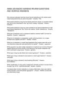 AMSA ADVANCED NURSING REVIEW QUESTIONS AND VERIFIED ANSWERS