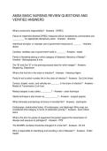 AMSA BASIC NURSING REVIEW QUESTIONS AND VERIFIED ANSWERS