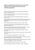 AMSA CULINARY MEAT SELECTION & COOKERY CERTIFICATION REVIEW QUESTIONS AND ANSWERS