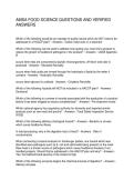 AMSA FOOD SCIENCE QUESTIONS AND VERIFIED ANSWERS