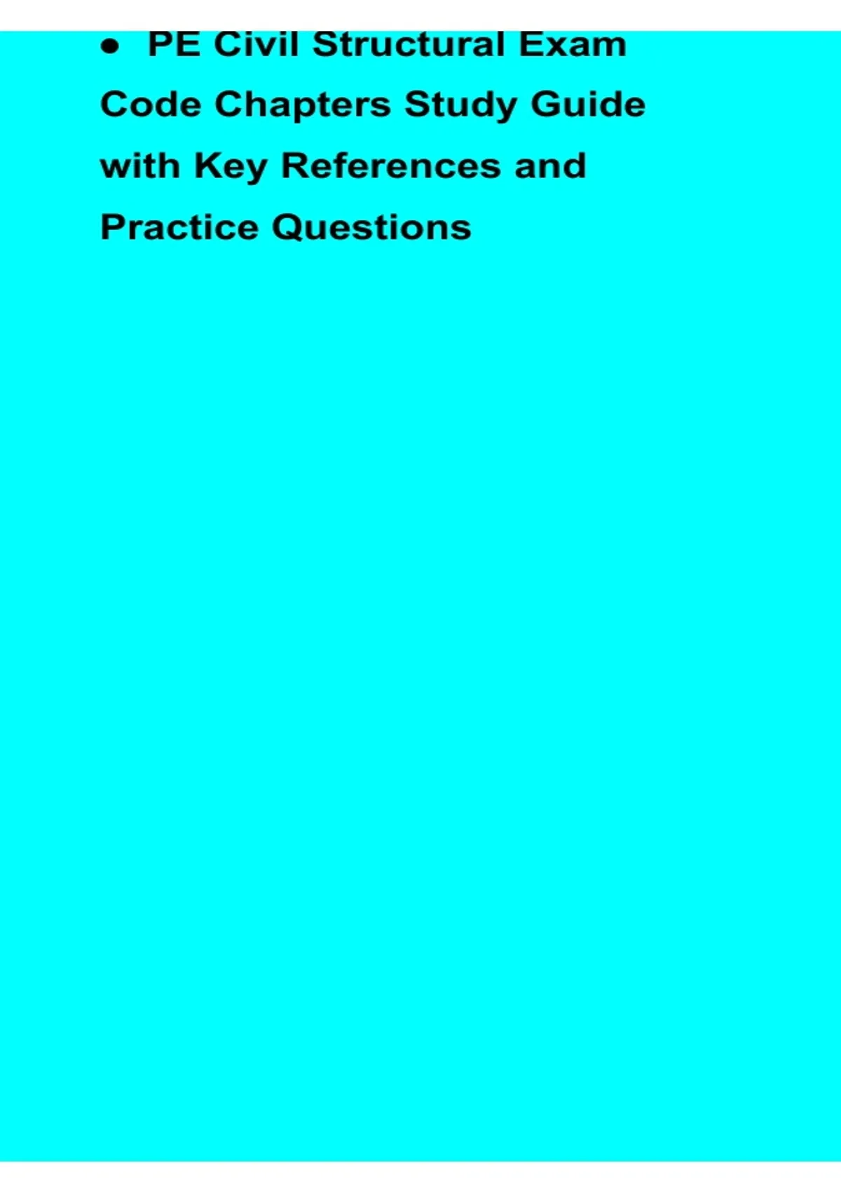 PE Civil Structural Exam Code Chapters Study Guide with Key References ...