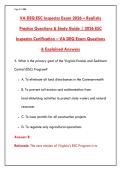 VIRGINIA DEQ ESC INSPECTOR EXAM PREP &ndash; 200 VERIFIED QUESTIONS WITH DETAILED RATIONALES &vert; PASS YOUR EROSION & SEDIMENT CONTROL CERTIFICATION FIRST TRY&NewLine;&NewLine;