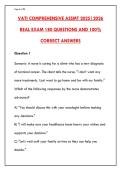 VATI COMPREHENSIVE ASSESSMENT 2025&sol;2026 EXAM PREP &ndash; 180 REAL NCLEX-STYLE QUESTIONS WITH 100&percnt; VERIFIED ANSWERS & RATIONALES &vert; PASS YOUR NURSING COMPREHENSIVE PREDICTOR WITH CONFIDENCE&NewLine;&NewLine;