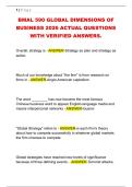 BMAL 590 GLOBAL DIMENSIONS OF &NewLine;BUSINESS 2026 ACTUAL QUESTIONS &NewLine;WITH VERIFIED ANSWERS&period; 
