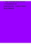  Key Concepts from Course 1 Foundations of Cybersecurity Lecture Notes Study Material With Solution 2025&sol; 2026 Cybersecurity Exam Guide