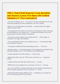 CWB 2 Visual Weld Inspector Exam Questions&NewLine;and Answers &vert; Latest Test Bank with Verified&NewLine;Solutions &vert; A&plus; Pass Guaranteed