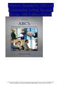 Solution Manual&colon; ABCs of Relationship Selling through Service &lpar;12th Edition&rpar; &ndash; Futrell &vert; Instructor Resource