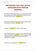 ORD DRIVING TEST 2026 ACTUAL &NewLine;QUESTIONS WITH VERIFIED &NewLine;ANSWERS&period;