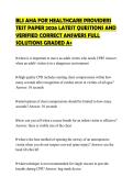 BLS AHA FOR HEALTHCARE PROVIDERS&NewLine;TEST PAPER 2026 LATEST QUESTIONS AND&NewLine;VERIFIED CORRECT ANSWERS FULL&NewLine;SOLUTIONS GRADED A&plus;