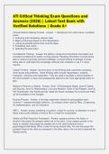 ATI Critical Thinking Exam Questions and&NewLine;Answers &lpar;2026&rpar; &vert; Latest Test Bank with&NewLine;Verified Solutions &vert; Grade A&plus;