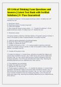 ATI Critical Thinking Exam Questions and&NewLine;Answers &vert; Latest Test Bank with Verified&NewLine;Solutions &vert; A&plus; Pass Guaranteed