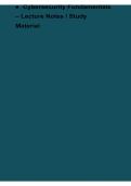 Cybersecurity Fundamentals Lecture Notes Study Material With Solution 2025&sol; 2026 Cybersecurity Exam Guide