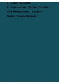  Cyber Security Fundamentals Types Threats and Protections Lecture Notes Study Material With Solution 2025&sol; 2026 Cybersecurity Exam Guide