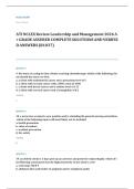 NCLEX RN leadership management EXAM A&plus; GRADE ASSURED COMPLETE SOLUTIONS AND VERIFIED ANSWERS