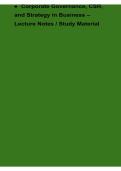 Corporate Governance CSR and Strategy in Business Lecture Notes Study Material With Solution 2025&sol; 2026 Business Exam Guide