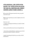 AETNA INDIVIDUAL CORE CERTIFICATION&NewLine;MASTERY TEST CERTIFICATION EVALUATION&NewLine;TEST 2026 FULL QUESTIONS AND CORRECT&NewLine;ANSWERS ALREADY PASSED GRADED A&plus;