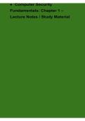 Computer Security Fundamentals Chapter 1 Lecture Notes Study Material With Solution 2025&sol; 2026 Cybersecurity Exam Guide