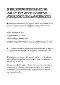 AF CONTRACTING OFFICER STUDY 2026&NewLine;QUESTION BANK DEFENSE ACQUISITION&NewLine;MODULE SOLVED ITEMS AND RESPONSE KEY