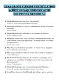 AFAA GROUP FITNESS CERTIFICATION&NewLine;SCRIPT 2026 QUESTIONS WITH&NewLine;SOLUTIONS GRADED A&plus;