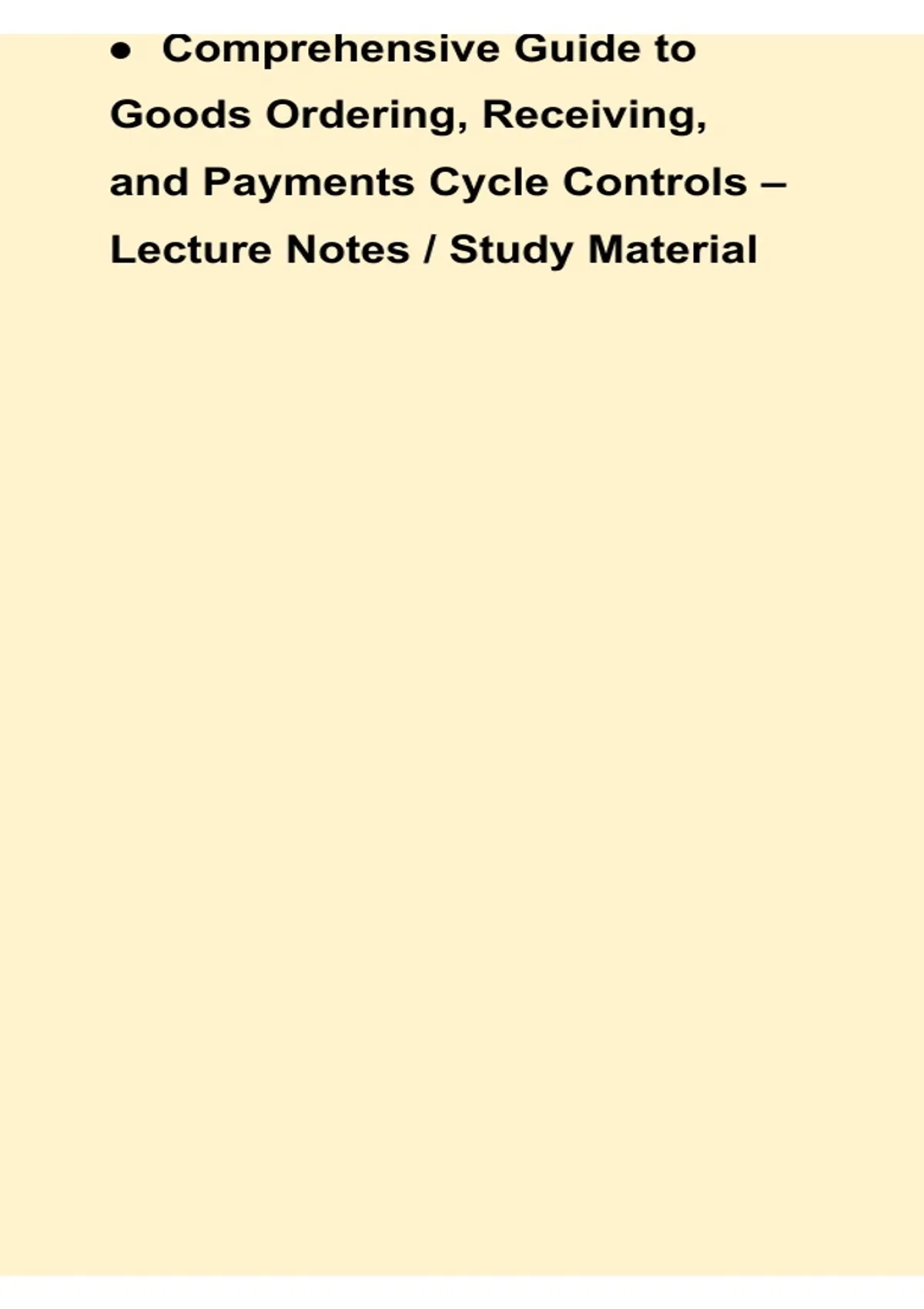 Receiving Guide Notes Sign Comprehensive Guide to Goods Ordering Receiving and Payments Cycle ...