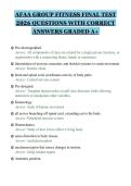 AFAA GROUP FITNESS FINAL TEST&NewLine;2026 QUESTIONS WITH CORRECT&NewLine;ANSWERS GRADED A&plus;