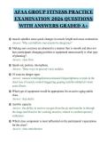 AFAA GROUP FITNESS PRACTICE&NewLine;EXAMINATION 2026 QUESTIONS&NewLine;WITH ANSWERS GRADED A&plus;