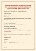 REGISTERED DENTAL ASSISTANT &lpar;AMT&rpar; LATEST EXAM 2026 ACTUAL EXAM 200&plus; QUESTIONS AND CORRECT DETAILED ANSWERS &vert;ALREADY GRADED A&plus; 