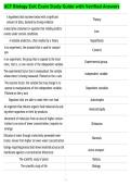 UCF Biology Exit Exam Study Guide with Verified Answers