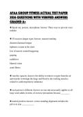 AFAA GROUP FITNESS ACTUAL TEST PAPER&NewLine;2026 QUESTIONS WITH VERIFIED ANSWERS&NewLine;GRADED A&plus;