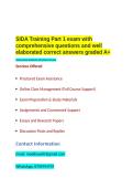 SIDA Training Part 1 exam with comprehensive questions and well elaborated correct answers graded A&plus;&period;&NewLine;&NewLine;