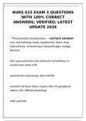 NURS 615 Exam 3 Questions &ndash; 100&percnt; Correct Answers &vert; Latest 2026 Update&NewLine;&NewLine;