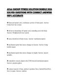 AFAA GROUP FITNESS SOLUTION BUNDLE 2026&NewLine;SOLVED QUESTIONS WITH CORRECT ANSWERS&NewLine;100&percnt; ACCURATE