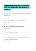 AFAB 110 CERTIFICATION EVALUATION&NewLine;2026 QUESTIONS AND SOLUTIONS FULL&NewLine;SCORE A&plus;