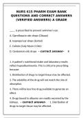 NURS 615 Pharm Exam Bank &ndash; Verified Questions & Answers &vert; A Grade&NewLine;&NewLine;