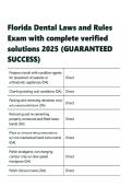 Florida Dental Laws & Rules Exam 2025 &vert; Complete Verified Solutions &vert; Comprehensive Study Guide for Exam Success
