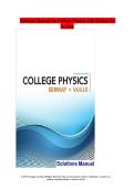 Instructor&rsquo;s Solution Manual&colon; College Physics &lpar;11th Edition&rpar; &ndash; Serway & Vuille &vert; Chapter-by-Chapter Comprehensive Solutions