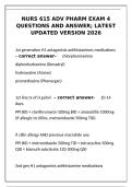NURS 615 Adv Pharm Exam 4 &ndash; Questions & Answers &vert; Latest 2026 Update&NewLine;&NewLine;