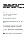 AFAB 110 MIDTERM UNITS 1 8 2026&NewLine;ACADEMIC SCRIPT SOLVED&NewLine;QUESTIONS VERIFIED ANSWERS A&plus;