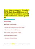 Texas Mold Assessment Consultant &lpar;MAC&rpar; State Exam 2026 exam with comprehensive questions and well elaborated correct answers graded A&plus;&period;