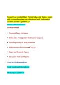 Texas Real Estate &lpar;State Portion&rpar; Special Topics exam with comprehensive questions and well elaborated correct answers graded A&plus;&period;