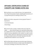 AFIP BASIC CERTIFICATION COURSE KEY&NewLine;CONCEPTS AND TRAINING NOTES 2026